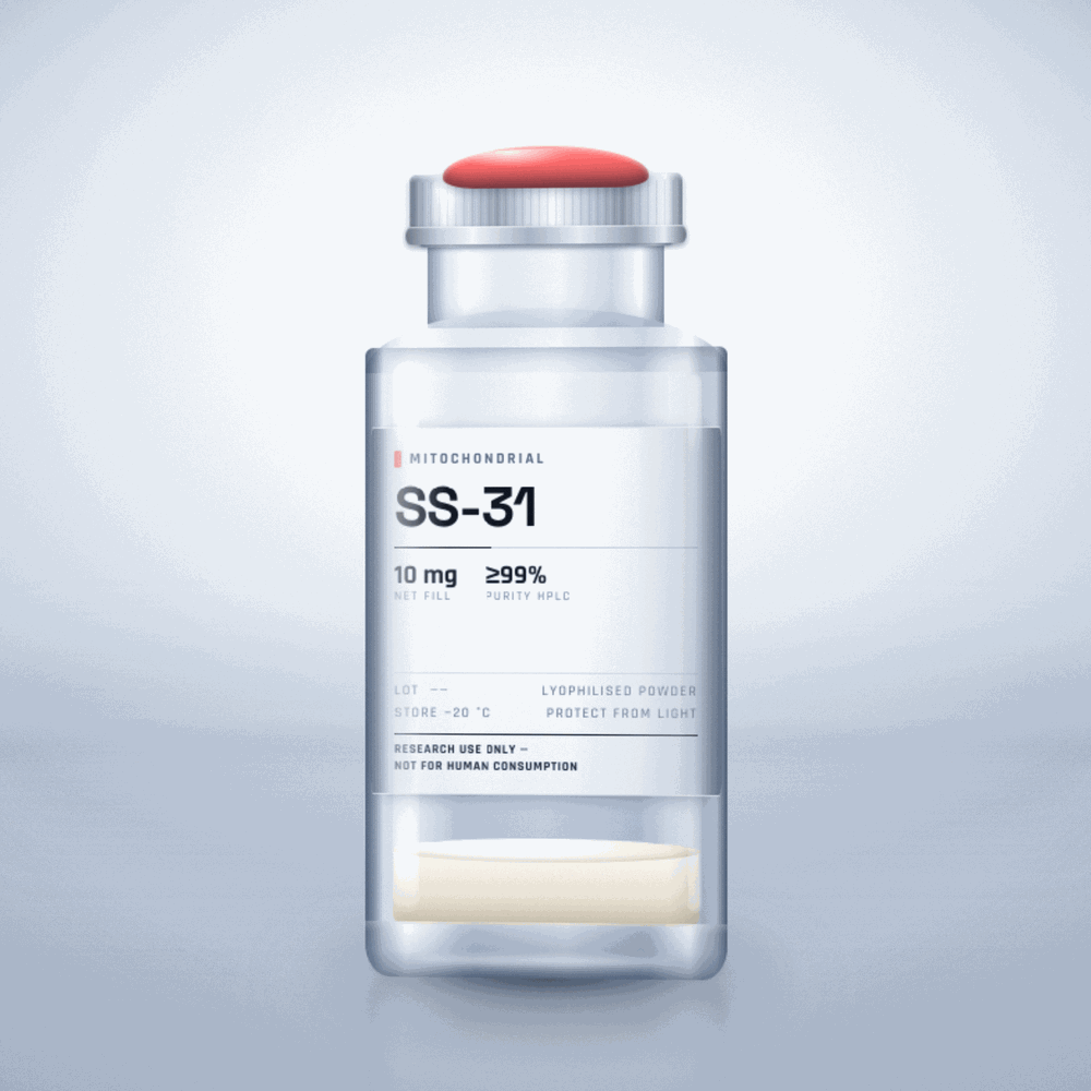 SS-31 — lyophilised research compound vial, for laboratory research use only